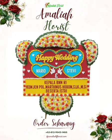 Papan Bunga Pernikahan Karungan